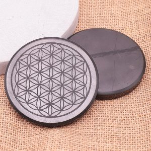 Plaque de protection en shungite - Fleur de Vie